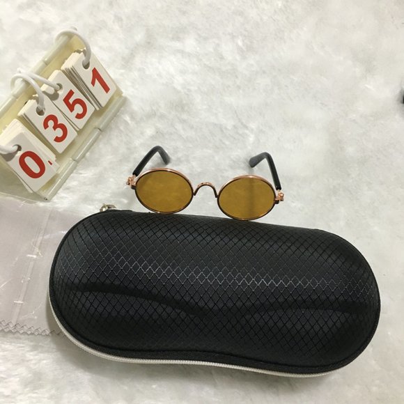 Accessories - Gold Frame Red Round Lens Sunglasses For Pet